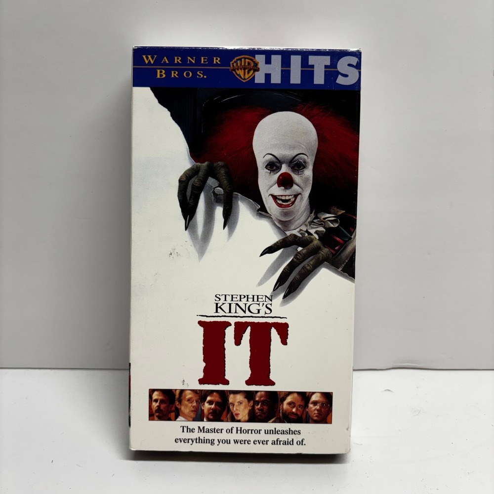 Stephen Kings IT VHS 1990 Warner Bros Hits Tim Curry Pennywise Horror Movie A21